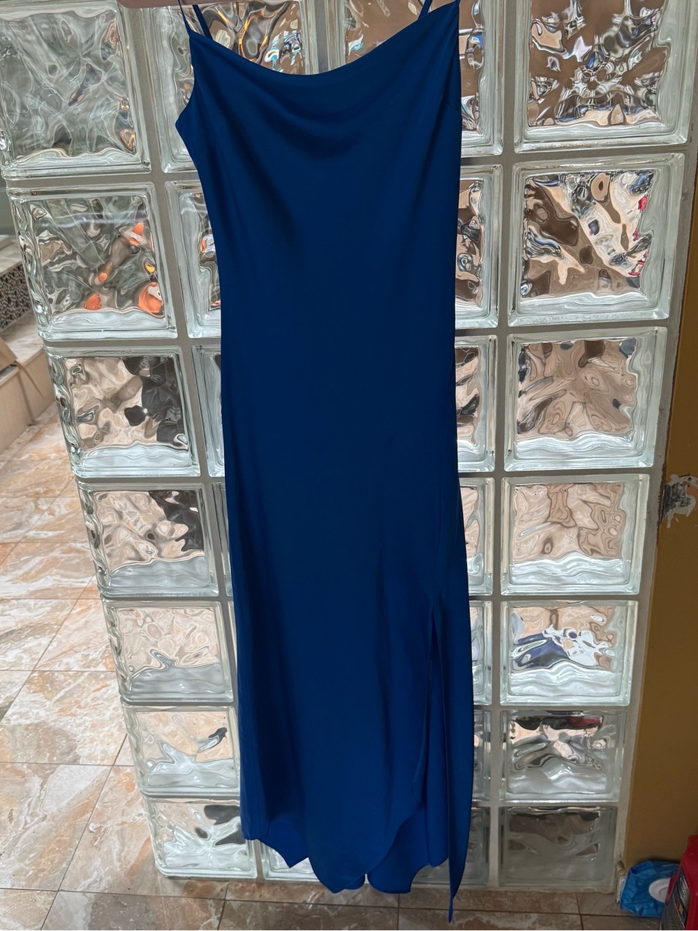 Express Navy Blue Maxi Slip Dress with Cowl Neck